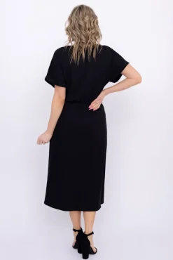 Włoski Czarna Sukienka MARISTA