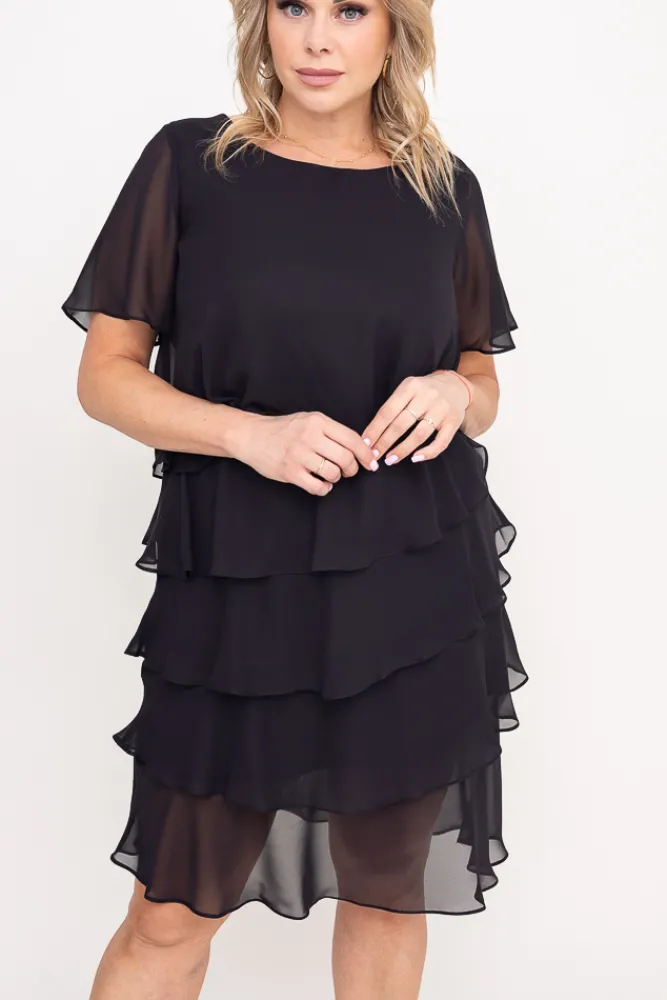 Polski Czarna Sukienka ORINA