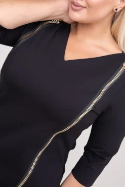 Polski Czarna Sukienka SELENA Wzór 1