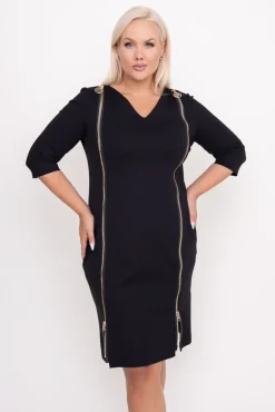 Polski Czarna Sukienka SELENA Wzór 1