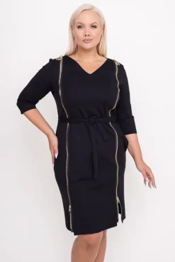 Polski Czarna Sukienka SELENA Wzór 1