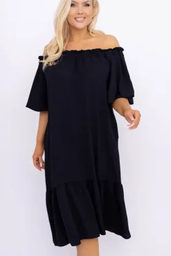 Włoski Czarna Sukienka SENEZI