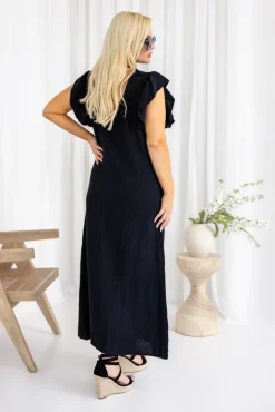 Włoski Czarna Sukienka SINZI