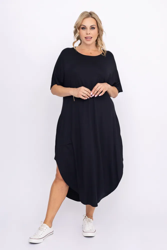 Polski Czarna Sukienka SPINER