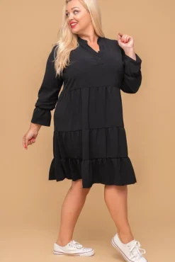 Polski Czarna Sukienka TUTI