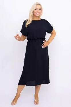 Włoski Czarna Sukienka VELICIO