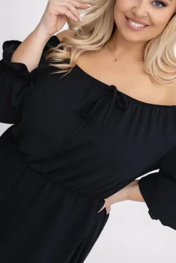 Włoski Czarna Sukienka VESINA