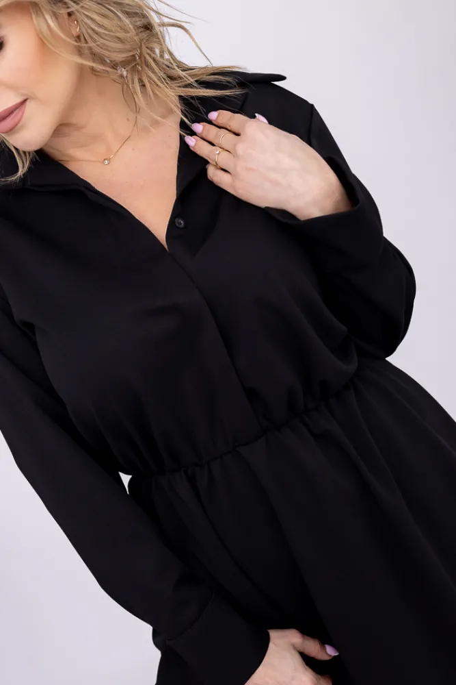 Włoski Czarna Sukienka YAOMI