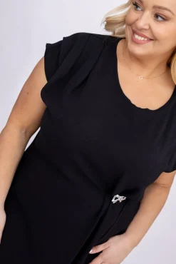 Polski Czarna Sukienka z kokardką KARTISIA