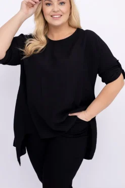 Damskie Włoski Czarna Tunika GARIANO