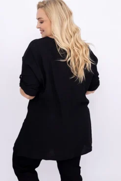 Damskie Włoski Czarna Tunika GARIANO