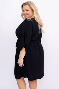 Damskie Polski Czarna Tunika kimono LUNDIA