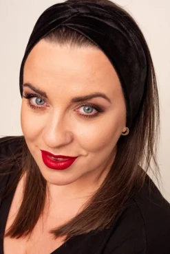 Polski Czarna Welurowa Opaska na włosy MAGNETIC