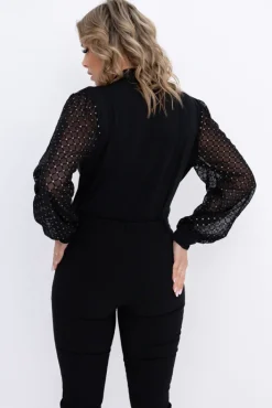 Damskie Włoski Czarne Body KAEDE Wzór 3