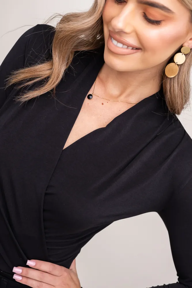 Damskie Włoski Czarne Body LUXI