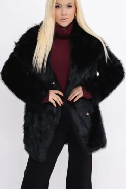 Damskie Włoski Czarne Futro LILIEN