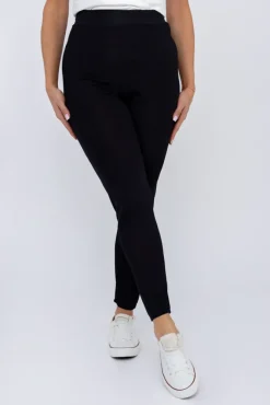 Polski Czarne Legginsy prążkowane STRIPO