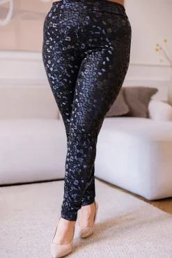 Damskie Polski Czarne Legginsy SIDA Wzór 2