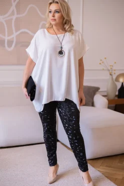 Damskie Polski Czarne Legginsy SIDA Wzór 2