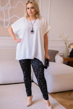 Damskie Polski Czarne Legginsy SIDA Wzór 2