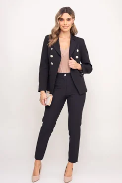 Damskie Polski Czarne Spodnie garniturowe TEMIDA