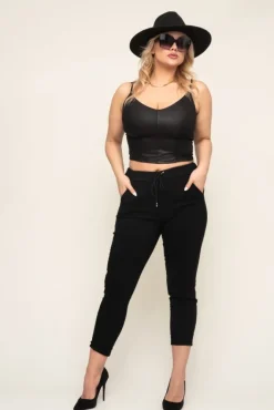 Damskie Włoski Czarne Spodnie GIATTO