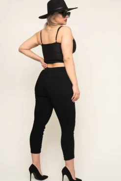 Damskie Włoski Czarne Spodnie GIATTO