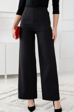 Damskie Polski Czarne Spodnie kuloty DELERI