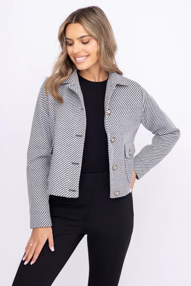 Damskie Polski Czarno-biała Kurtka TUSEMENO