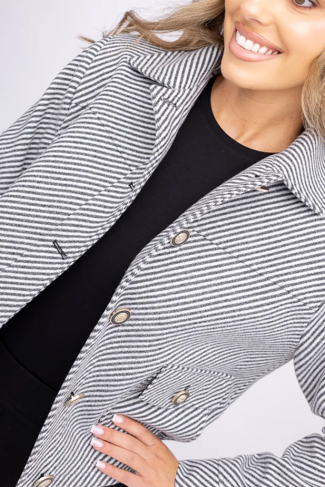 Damskie Polski Czarno-biała Kurtka TUSEMENO