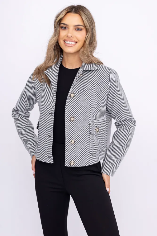 Damskie Polski Czarno-biała Kurtka TUSEMENO