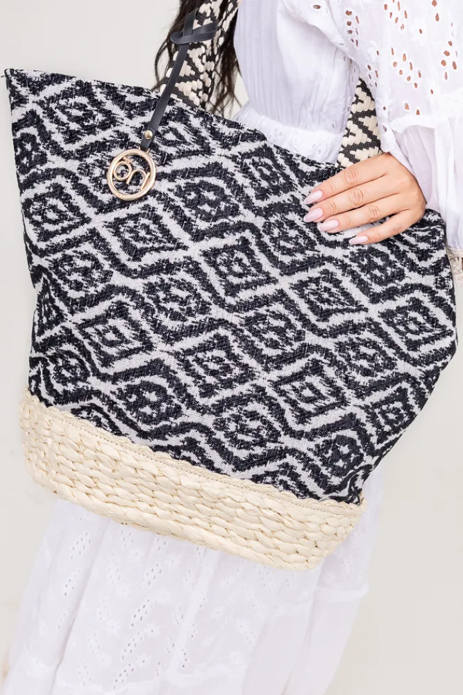 Damskie Czarno-biała Torebka UVIZI