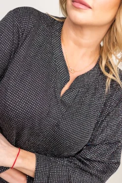 Damskie Polski Czarno-srebrna Bluzka brokatowa ONDI