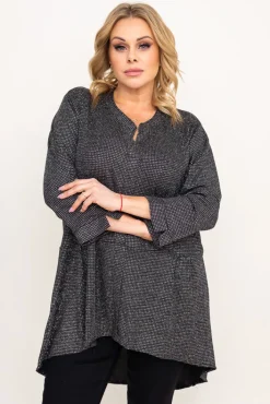 Damskie Polski Czarno-srebrna Bluzka brokatowa ONDI