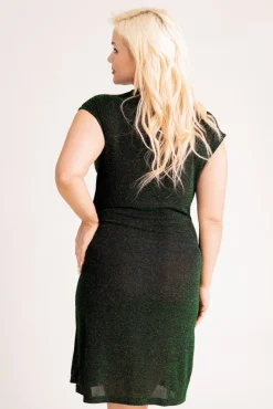 Polski Czarno-zielona Sukienka błyszcząca VENGA