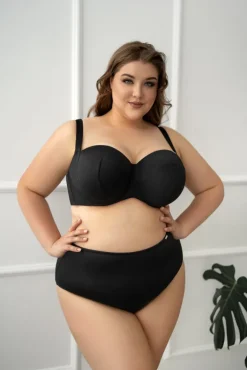 Polski Czarny Biustonosz od stroju kąpielowego BEACH Soft Side Support