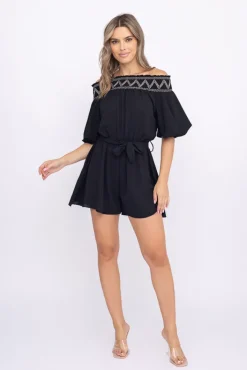 Damskie Włoski Czarny Kombinezon DELMEZI