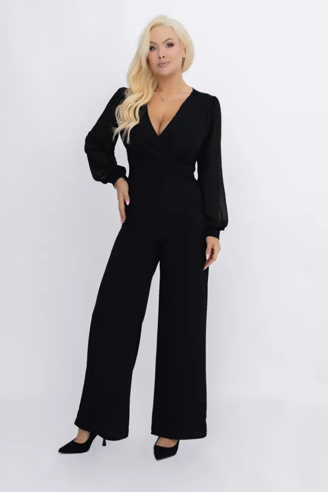 Damskie Włoski Kombinezon z prześwitującymi rękawami KOBERI