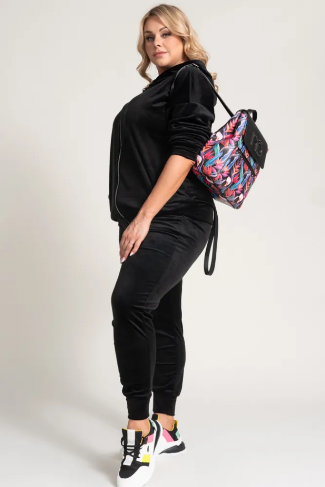 Damskie Włoski Komplet Dresowy welurowy KARMENIO