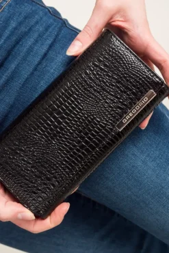 Damskie Czarny Portfel GREGIO