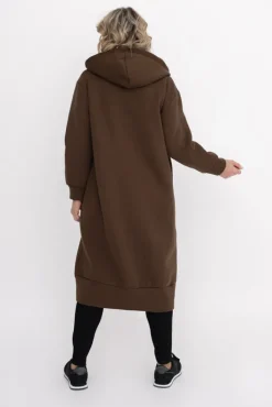 Damskie Włoski Czekoladowa Bluza ocieplana VERMEN