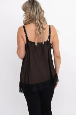 Damskie Włoski Czekoladowa Bluzka satynowa JEZZI