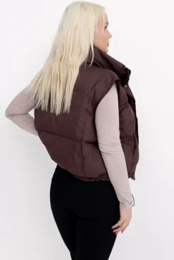Damskie Czekoladowa Kamizelka ocieplana BISHIO