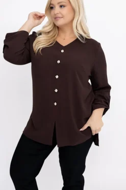 Damskie Polski Czekoladowa Koszula SAVIA