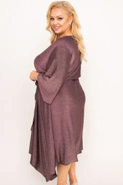 Polski Czekoladowa Sukienka błyszcząca REZIO