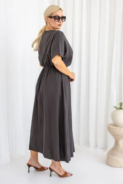 Włoski Czekoladowa Sukienka muślinowa SHEGENI