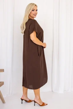 Włoski Czekoladowa Sukienka NASTI