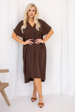 Włoski Czekoladowa Sukienka NASTI