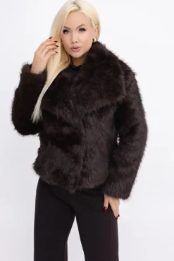 Damskie Włoski Czekoladowe Futerko IRIS