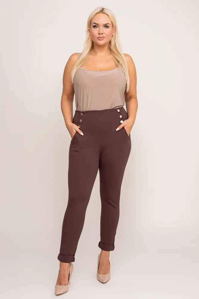 Damskie Włoski Czekoladowe Spodnie CIRIA